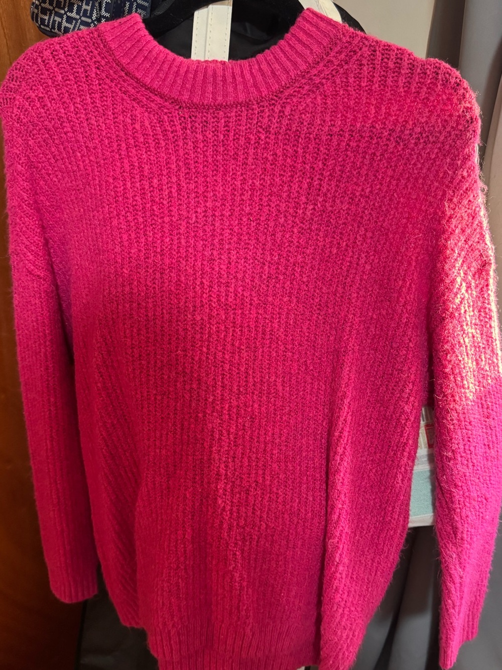 American Eagle Outfitters Bright Pink Crewneck Sweater